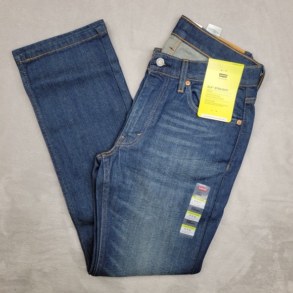 Levis 514 Jeans Men 31x32 Straight Stretch Flex Modern Below Waist 005141302 - Picture 1 of 7